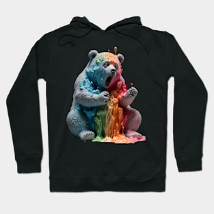 Colour Paint Splatter Screaming Panda Hoodie